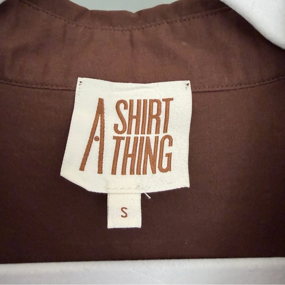 A Shirt Thing "Celeste" Cabo Chocolate Cotton Long Sleeve Popover Blouse Top - Picture 10 of 14